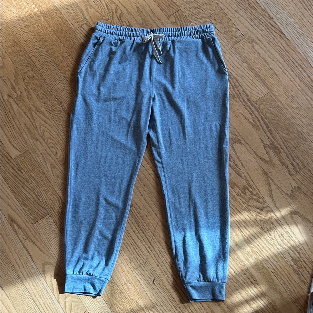 Vuori Medium Blue Heathered Jogger Sweatpants with Drawstring